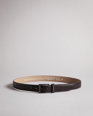 Ceinture Ted Baker Leather Keeper Plate Chocolat Homme | ZOG-03679669